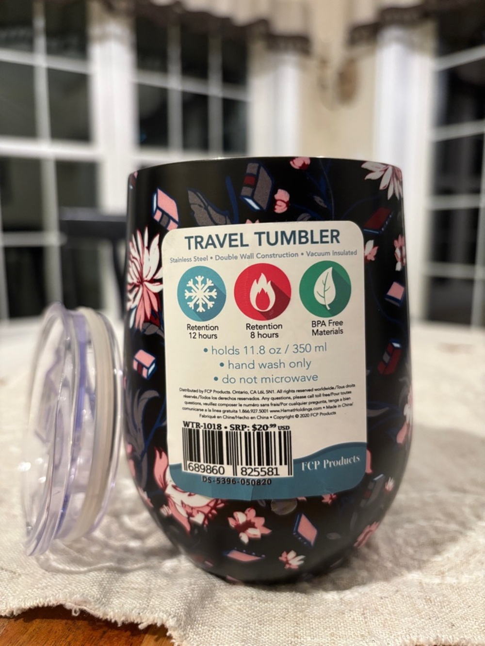 Floral with Books. Stemless Insulated Tumbler NWT - Picture 6 of 9